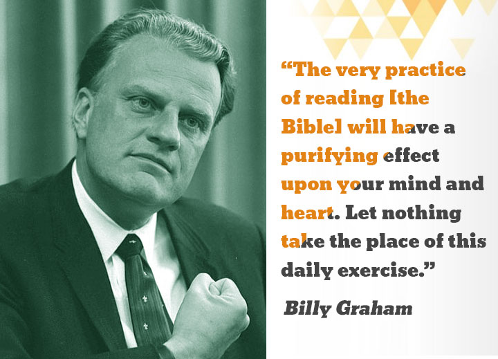 “The very practice of reading [the Bible] will have a purifying effect upon your mind and heart. Let nothing take the place of this daily exercise.”