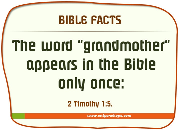 The word "grandmother" appears in the Bible only once: