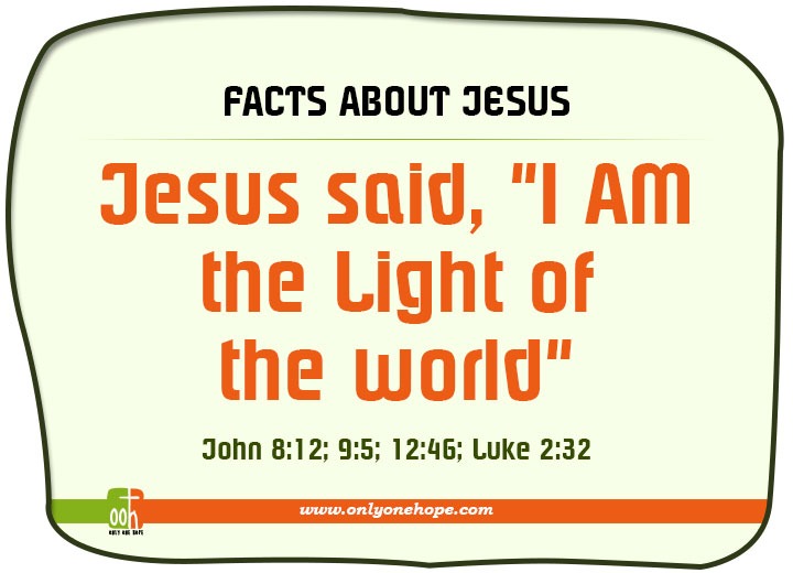 Jesus said, "I AM the Light of the world" 