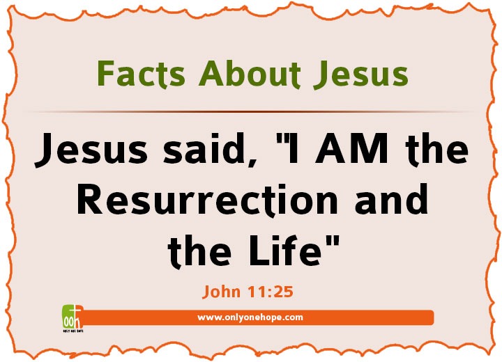 Jesus said, "I AM the Resurrection and the Life" 