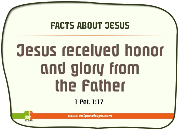 Jesus received honor and glory from the Father
