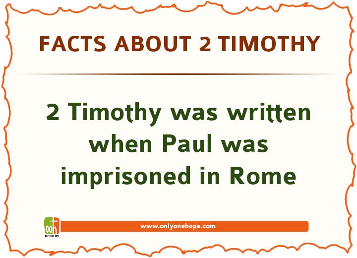 2 Timothy was written when Paul was imprisoned in Rome