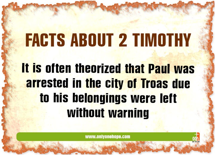 It is often theorized that Paul was arrested in the city of Troas due to his belongings were left without warning