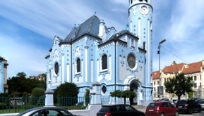 Slovakia, Bratislava: Church of St Elizabeth (Blue Church)