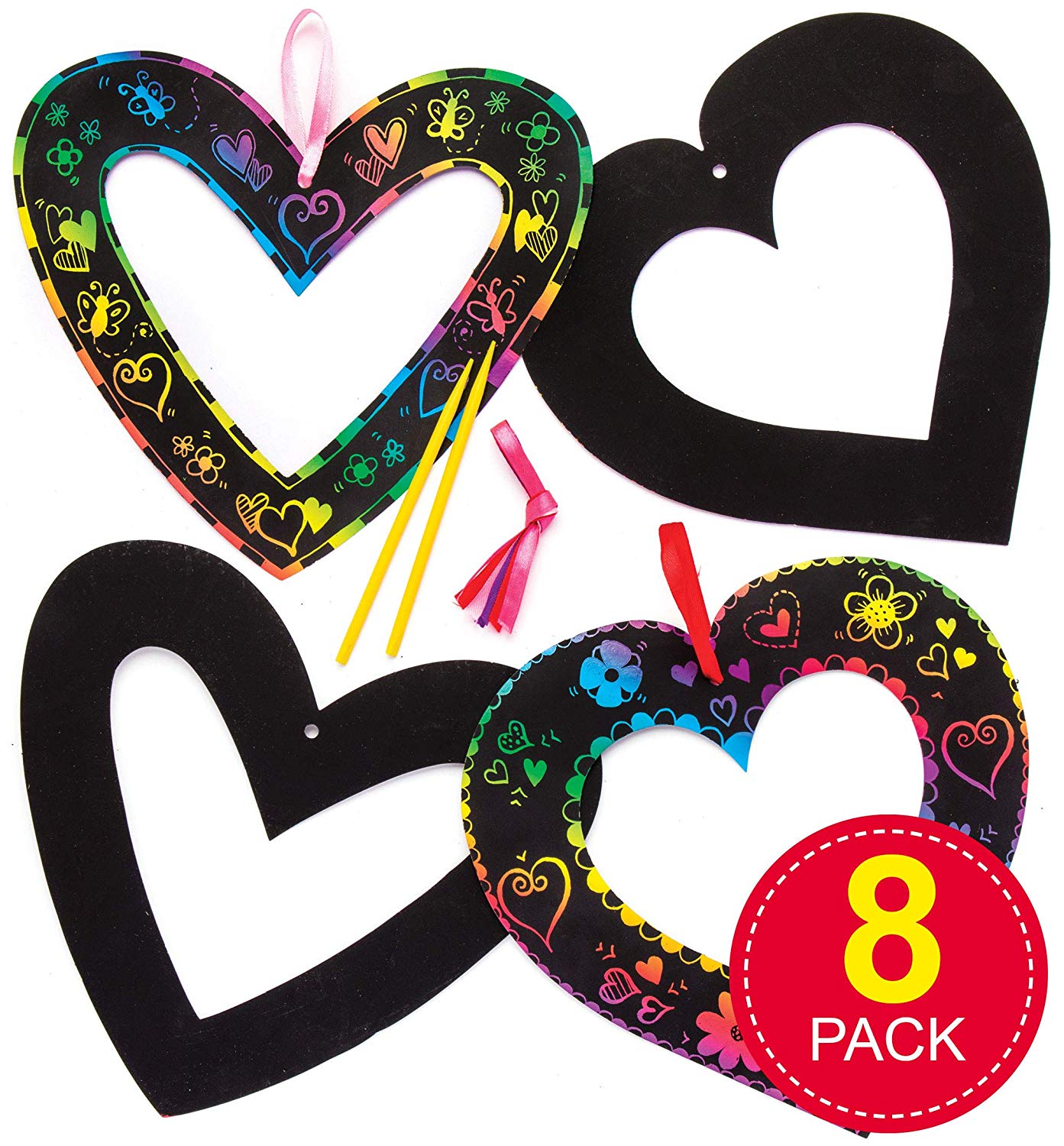 Decorate with Love Especially Lovely for Mothers Day or Valentines Baker Ross Childrens Craft Heart Shaped Boxes Pack of 8 